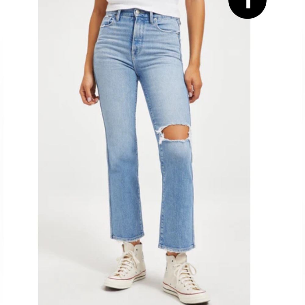 Good American Light Blue Straight Leg Jeans